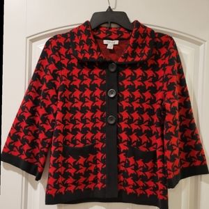Hampshire Studio red/black houndstooth sweater m